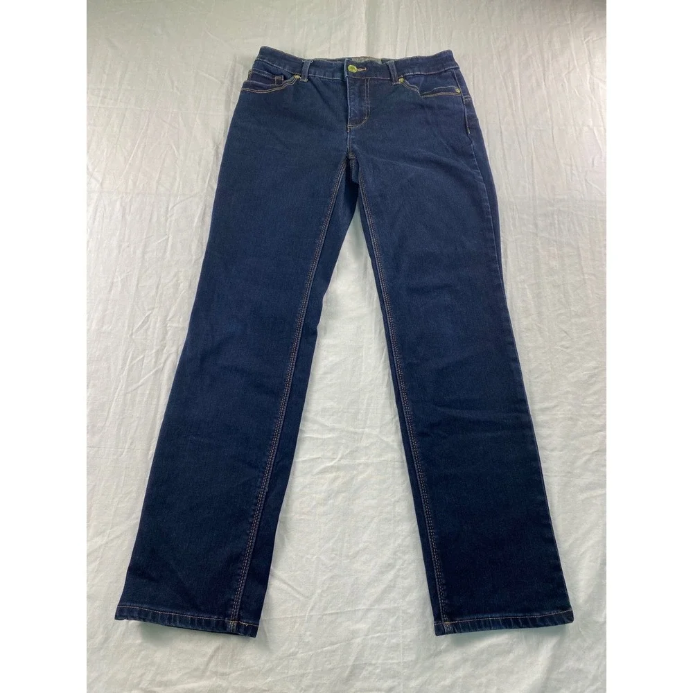 Chicos So Lifting‎ So Slimming Jeans Dark Wash Straight Leg Blue Womens Size 0 S